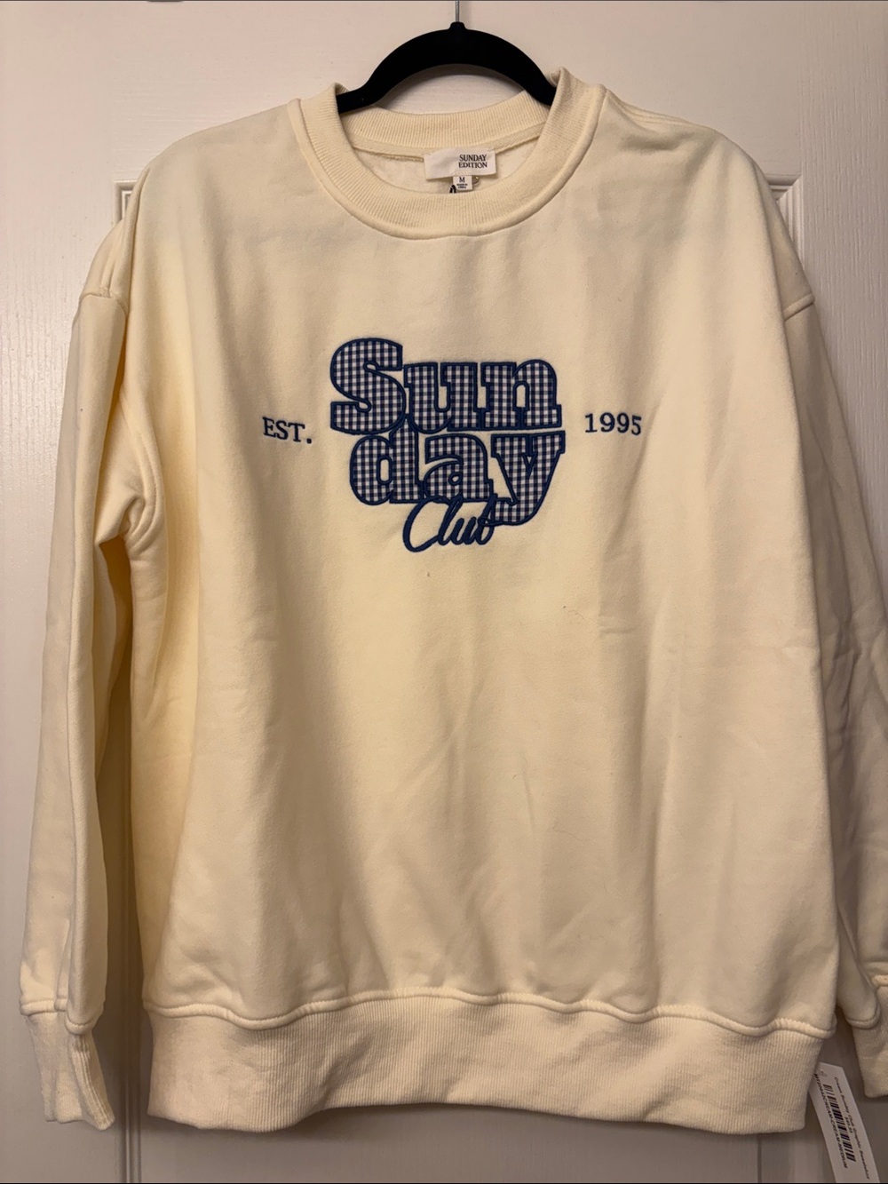 NWT SUNDAY EDITION Club Cream Crewneck Sweatshirt MEDIUM